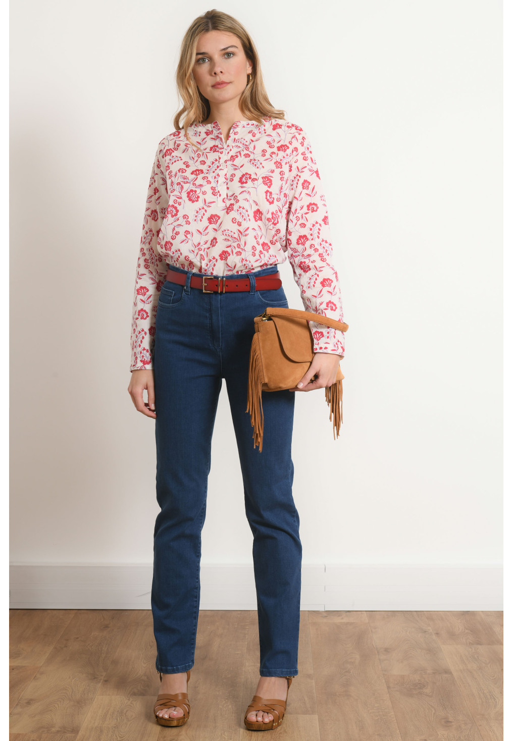 JEANS DROIT - PAMOS - BLEU - Antonelle