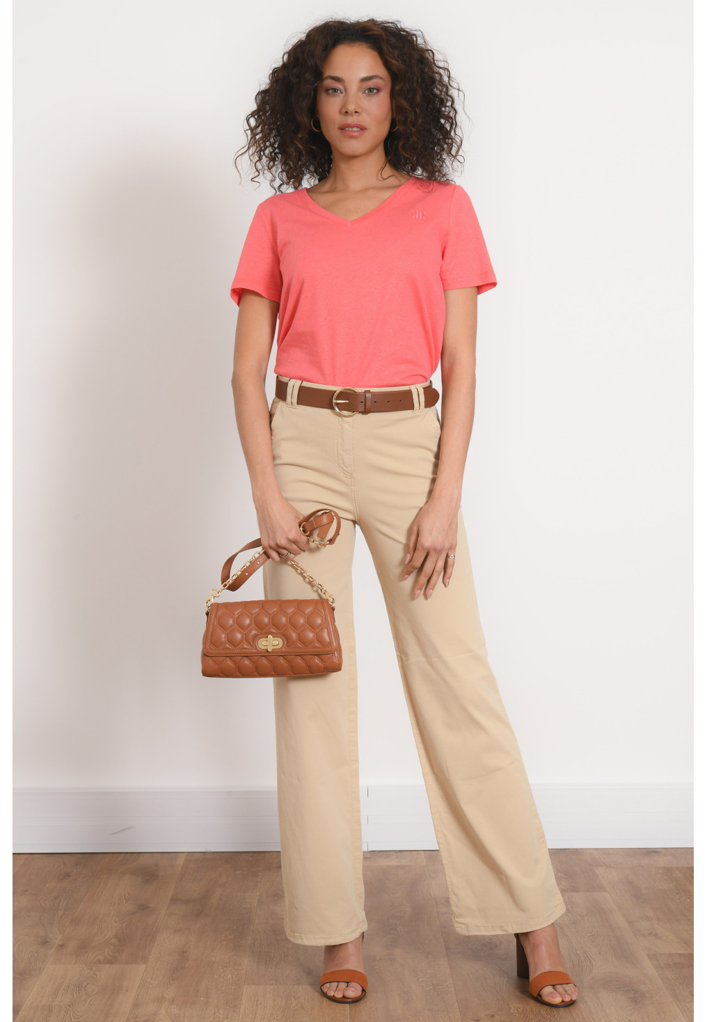 PANTALON LARGE - POIVRE - BEIGE - Antonelle