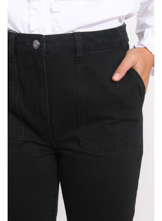 Pantalon Droit Femme HIGH USE - Taille 38, Coton Noir, Occasion En Parfait état
