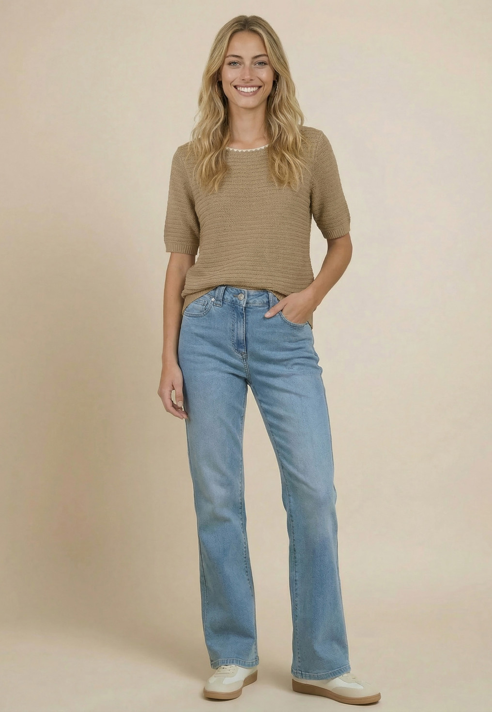 Pantalon D'été En Toile Pour Femme - Taille 36, Couleur Rouge, Coupe Droite - Neuf Sans étiquettes