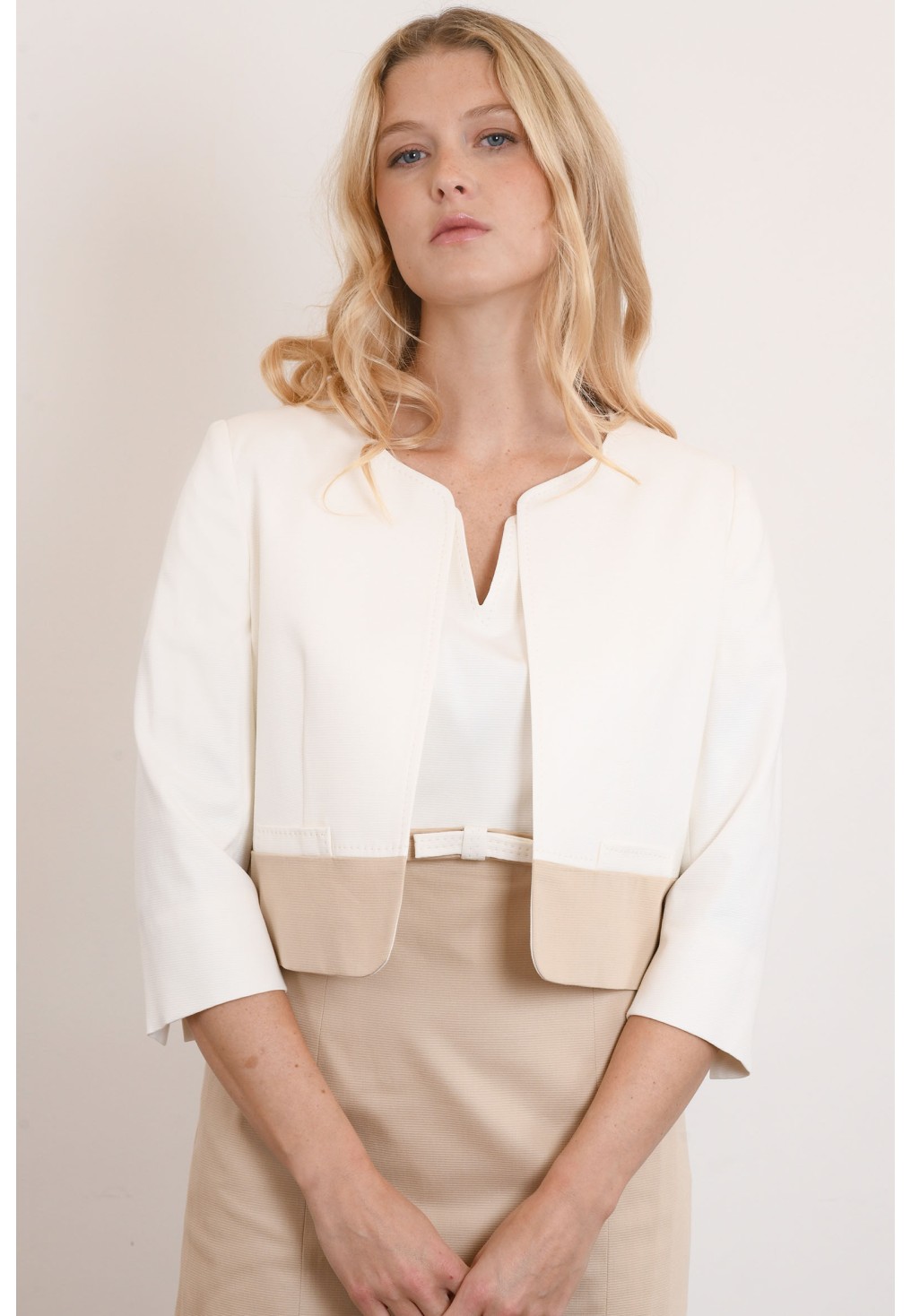 MILA - VESTE M3/4 - ECRU/BEIGE - Un Jour Ailleurs