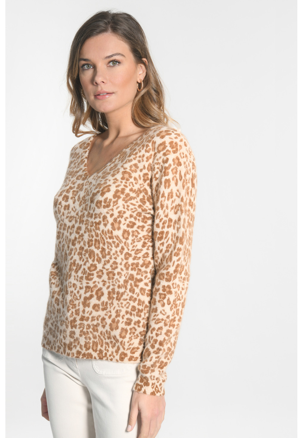 NEOPARD PULL ML BEIGE Pulls Gilets Antonelle