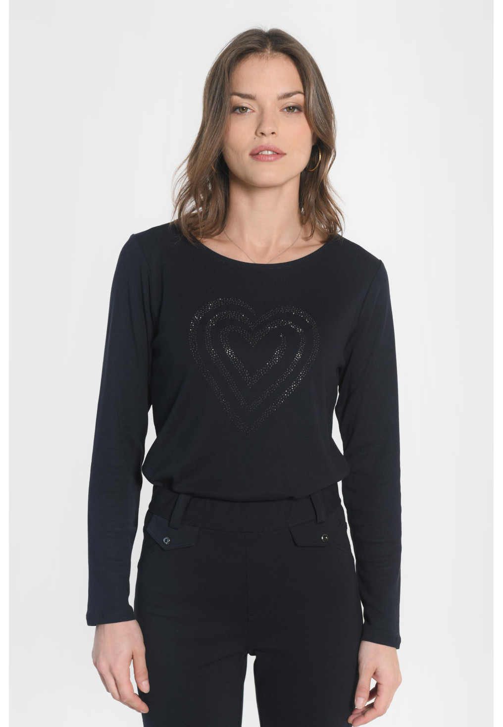 Blouse Haut/top Noir Et Doré Taille 40 - Marque 18. Aug - Occasion En Très Bon état - Pour Femme