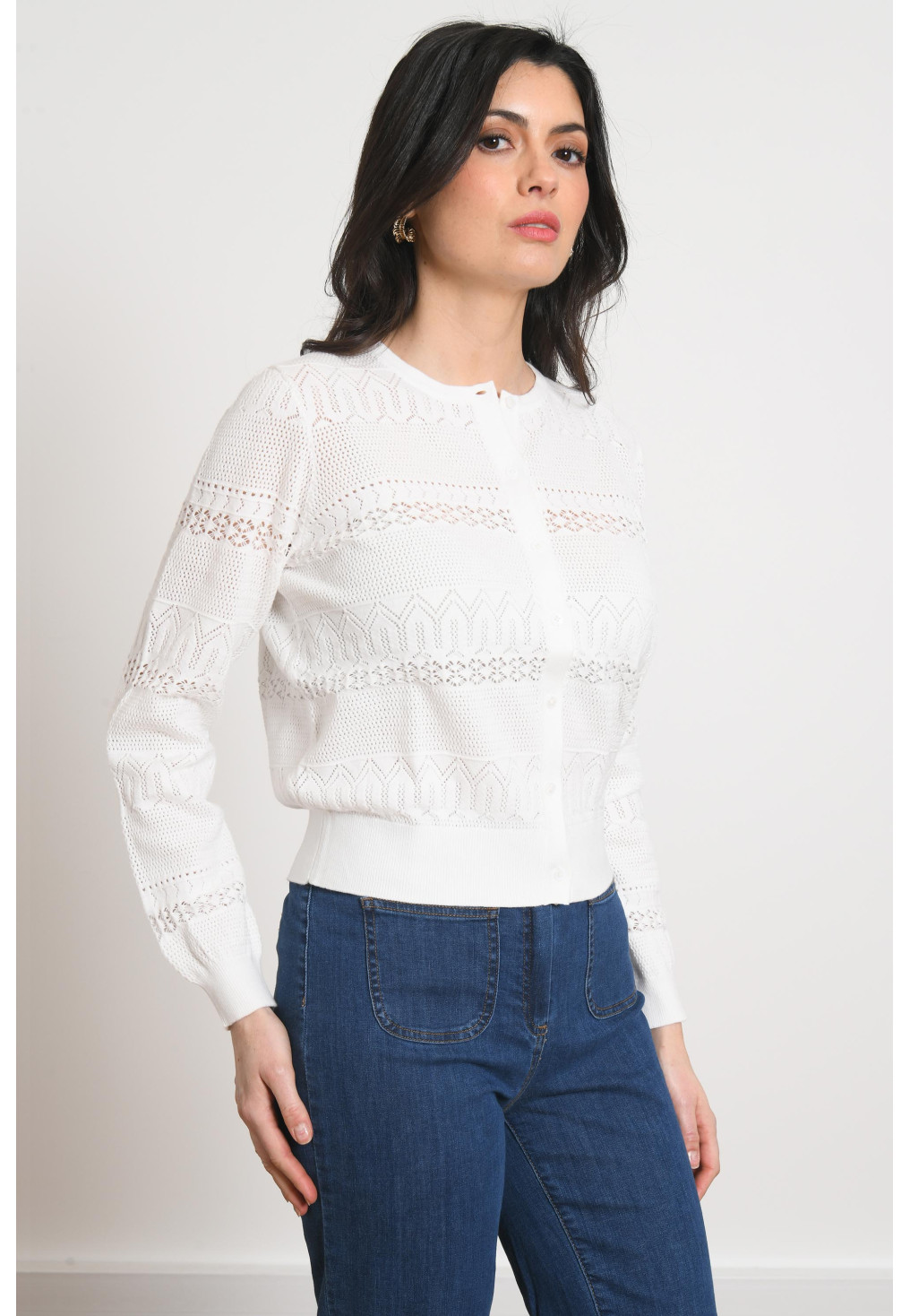 CARDIGAN - PATELLE - BLANC - Antonelle