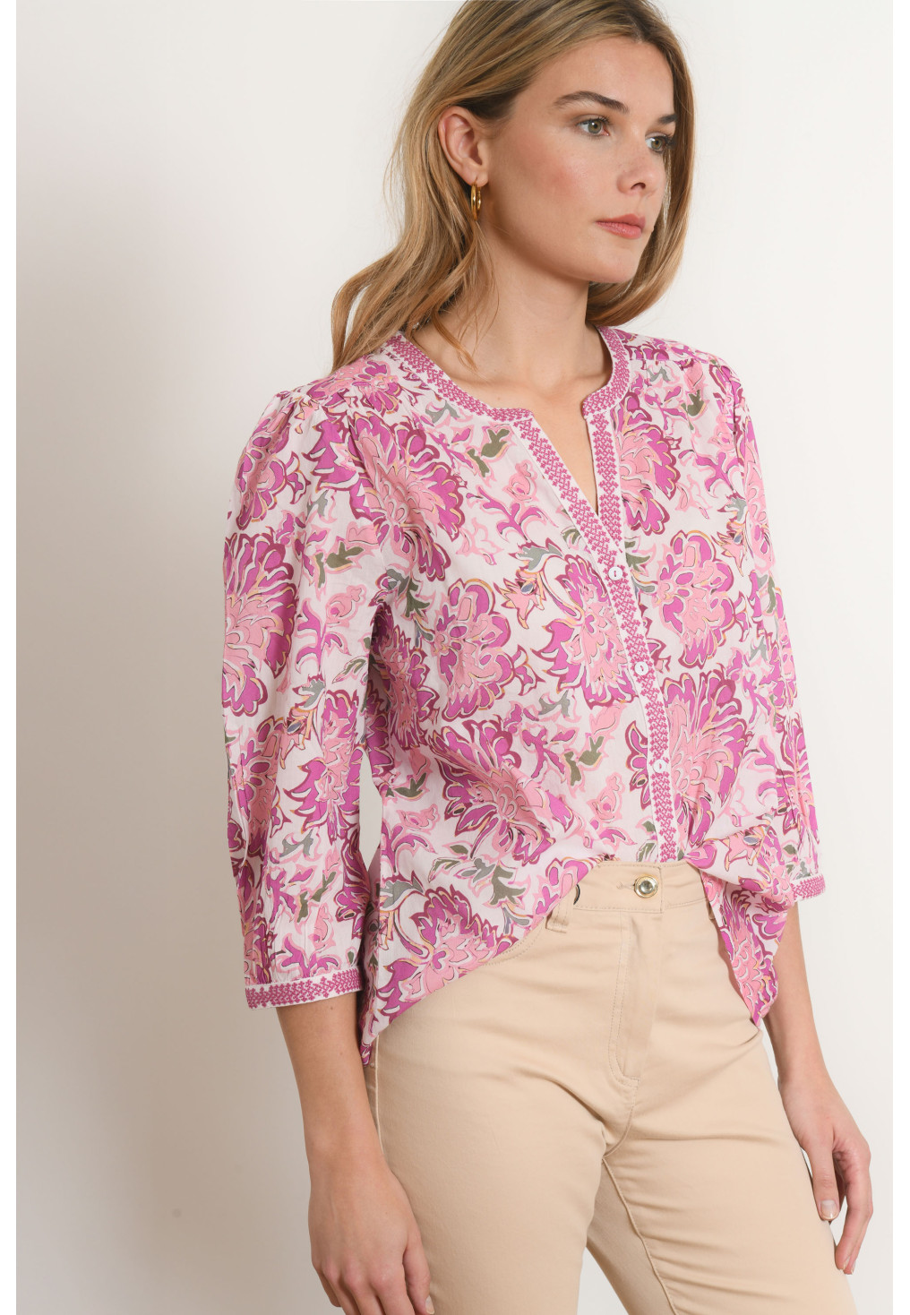 CHEMISE - PANDORIL - BLANC/PIVOINE - Antonelle