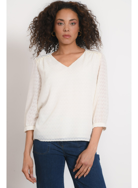 TOP M3/4 - PEACH - ECRU - Antonelle